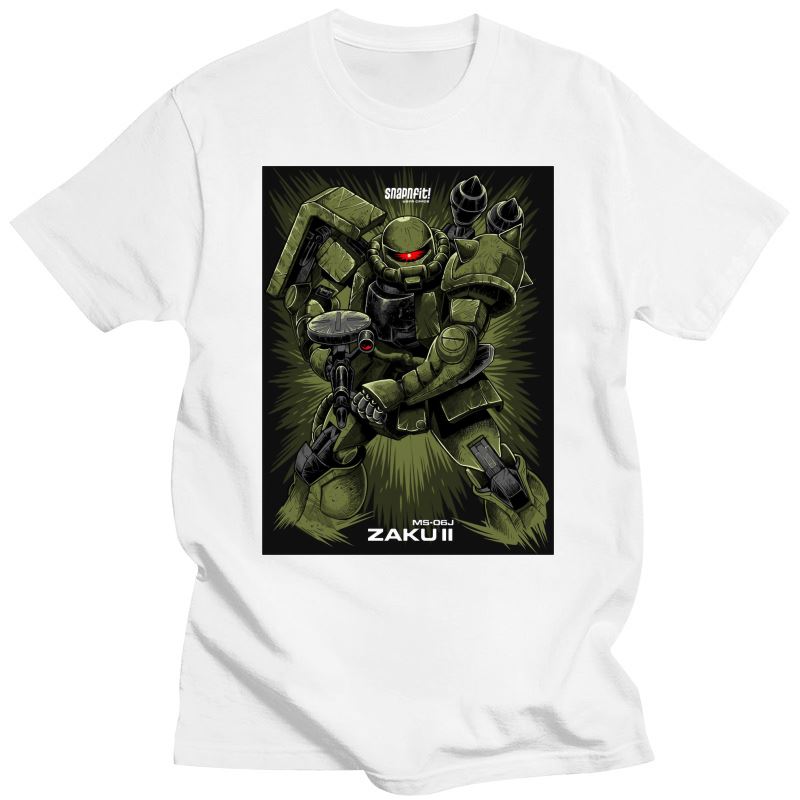 New MOBILE SUIT GUNDAM TShirts for Unisex ZAKU Funny Crewneck Cotton T Shirt