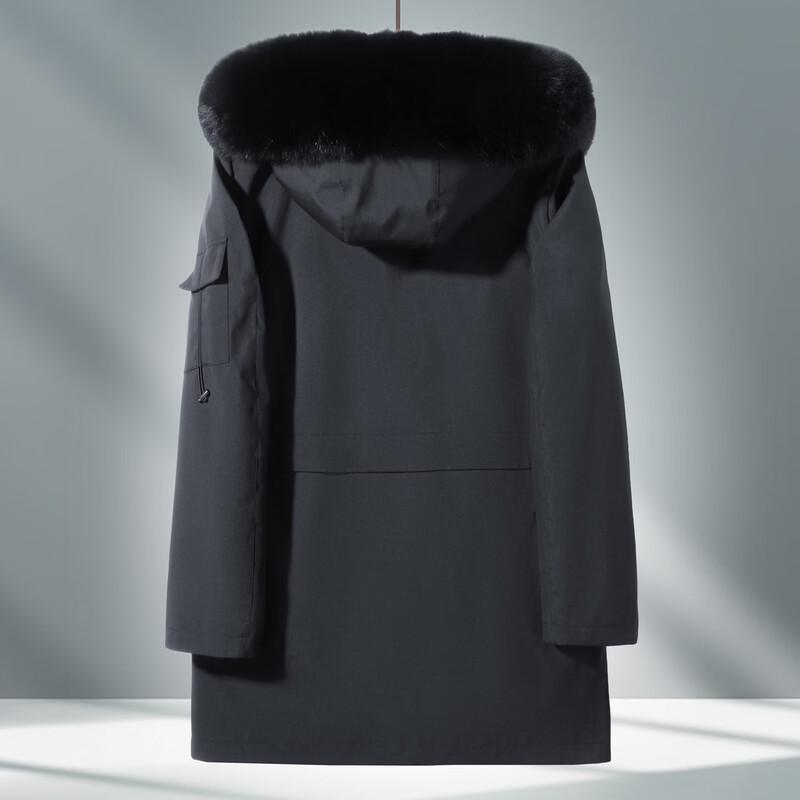 KAISER Mid-Length Parka with Fox Fur Collar and Removable Rabbit Fur Lining
