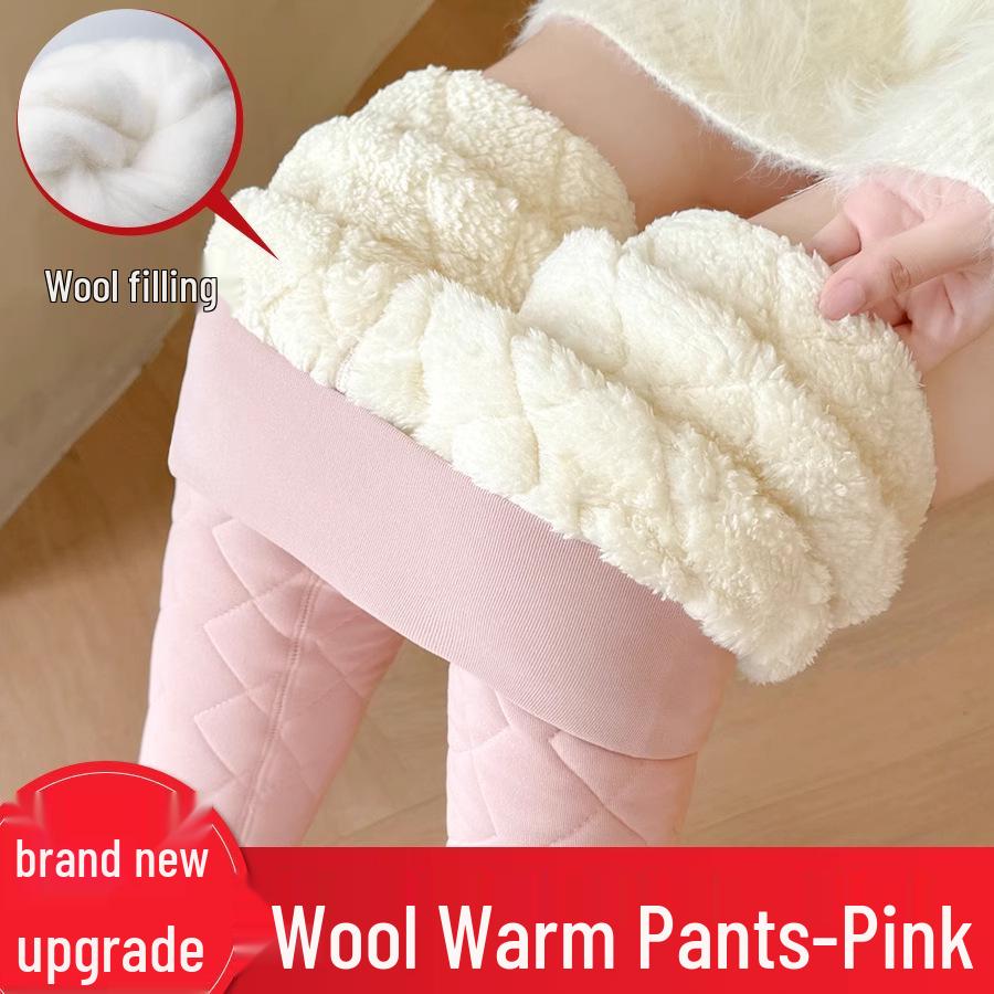 Women's Thick Wool Base Layer Pants: 100% Lambswool, Velvet Lined, Suitable As Outerwear, Warm for Autumn and Winter