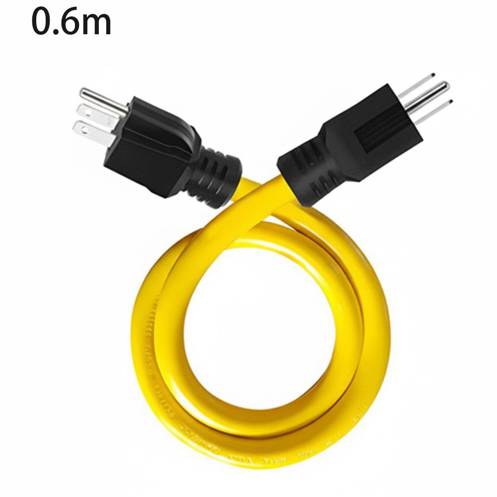 Male to Male Extension Cord Double Male 5-15P 12AWG 125V US Plug Generator Adapter Cord for Transfer Switch 0.6M/1.5M