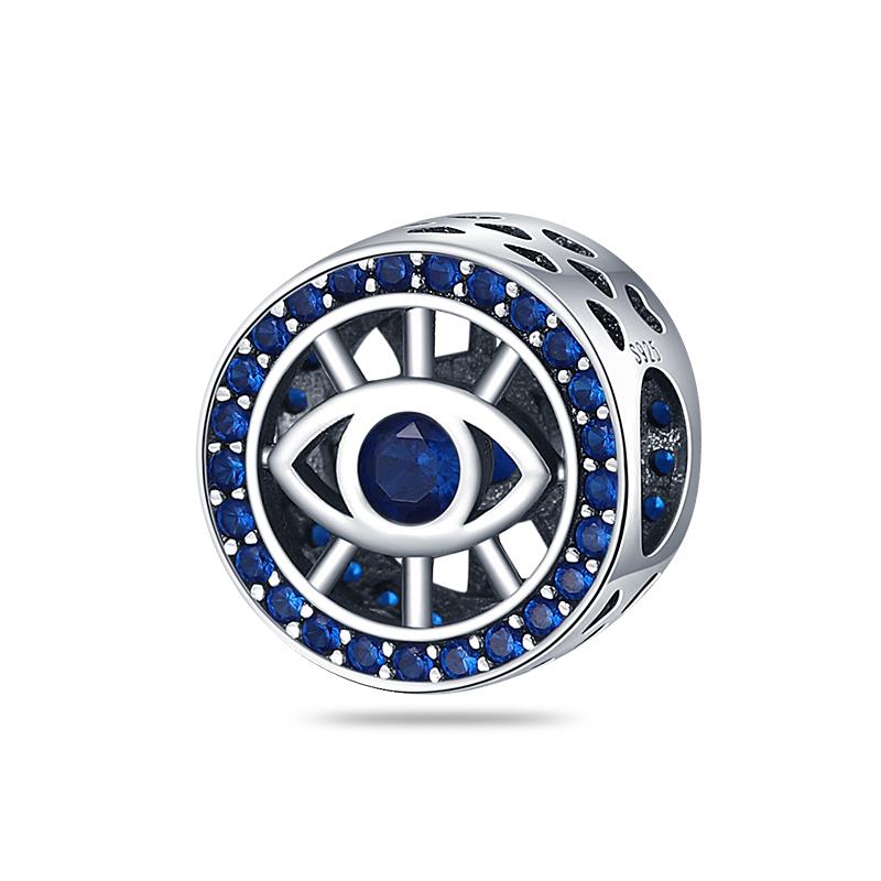 100% Rame Zircone Scintillante Occhio del Diavolo Occhio di Horus Auguri Migliori Portafortuna Perline Adatte a Braccialetti da 3 mm Gioielli Fai da Te