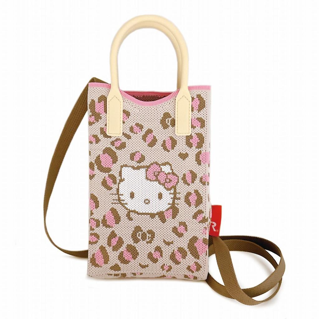 8380 Silikonová pletená roztomilá oboustranná taška přes rameno Hello [Routeto] Dámská IP. Baby Lou. Silikonová rukojeť. Sanrio-A (01 Kočička)