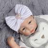 Cute Kawaii Bow Newborn Hat Baby Hats Nursery Hospital Beanie Cap Solid Color Striped Infant Hat Soft Turban Hats for Baby Girls