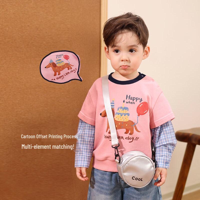 

LUSON Infant Boy s Faux Two-Piece Long-Sleeve Top 100