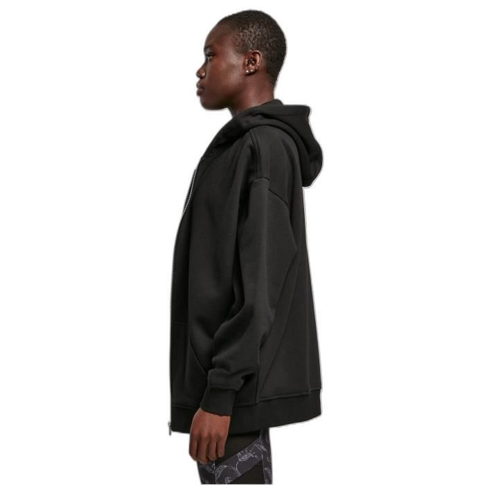 Sweatshirt à capuche zippé oversize femme Urban Classics - noir - S