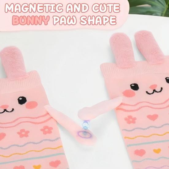 Húsvéti Nyuszi Zoknik Mágneses Kézzel Aranyos Nyuszik Kézenfogva Zokni Szórakoztató 3D