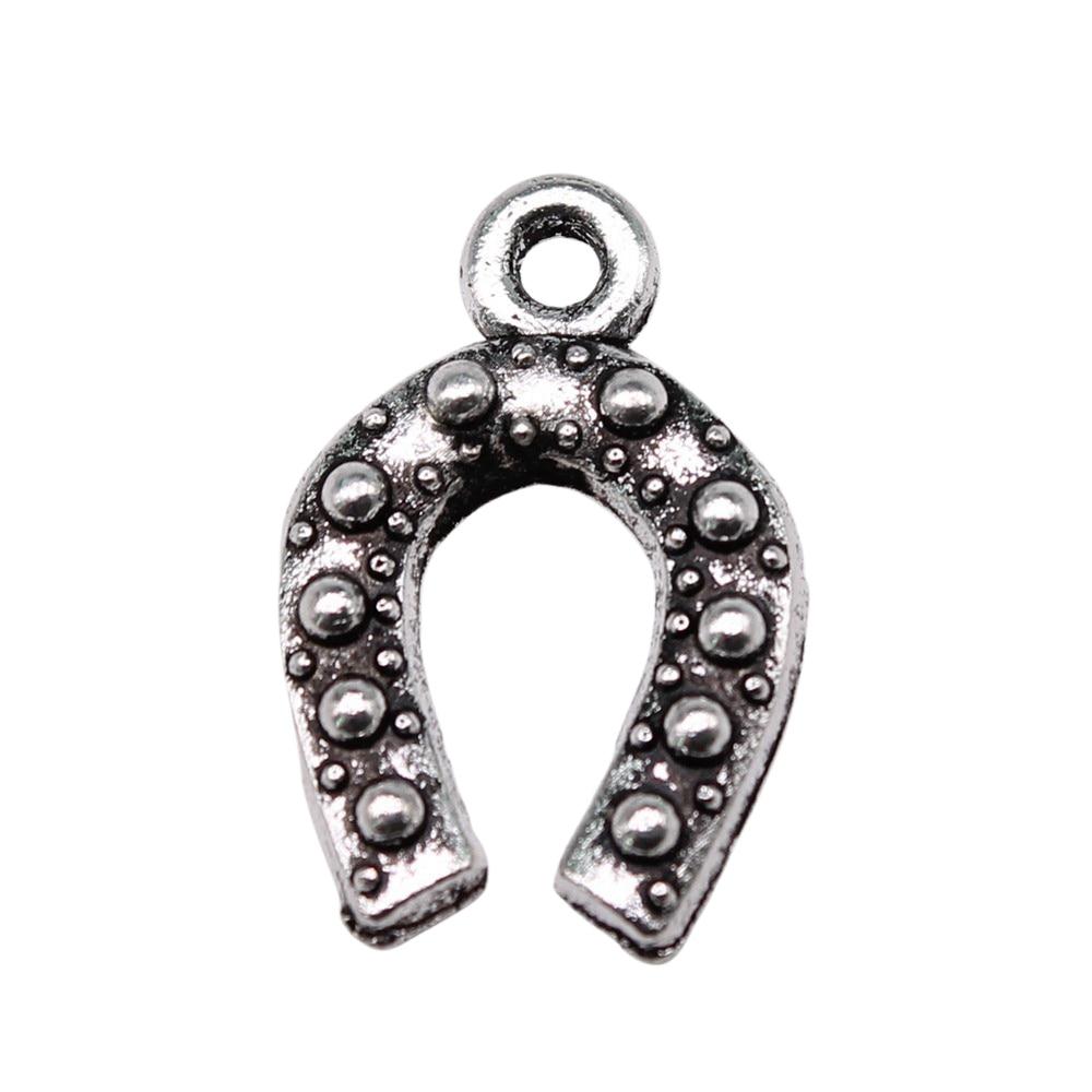 

10шт Подкова Амулеты Античное серебро Цвет Цинковый сплав 13X19mm