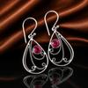 Pink Rubellite Gemstone 925 Sterling Silver Handmade Dangle Earrings 1.84" Daily Wear Jewelry For Women EE-79-12