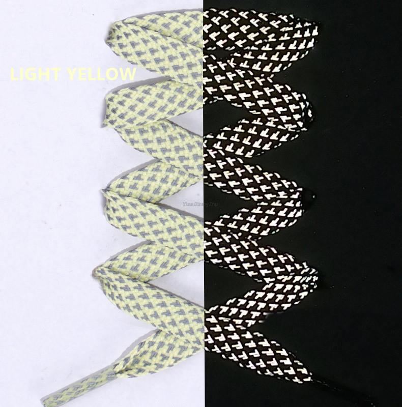 1 para odblaskowych sznurowadeł płaskie sznurowadła do sneakersów kolorowe odblaskowe sznurowadła świetlne sznurowadła 100/120/140/160CM sznurki