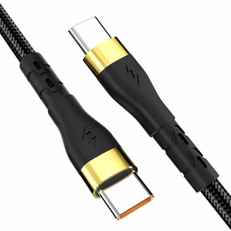 Dual-Head Type-C PD Fast Charging Braided Cable for Apple 15, Huawei, Xiaomi 6A Flash Charging