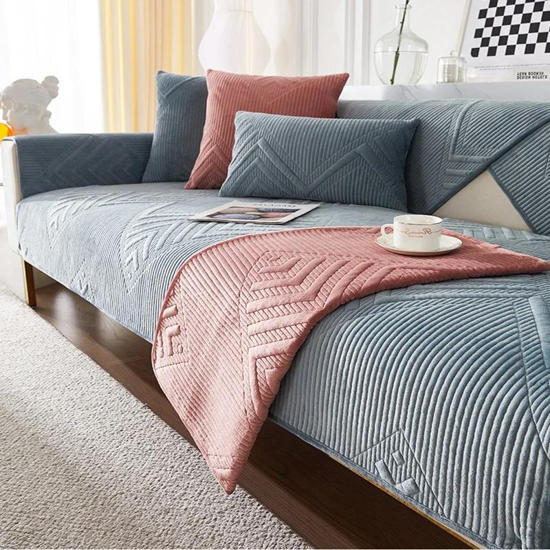 Thicken Plush Sofa Cover Nordic Universal Sofas Towel Anti-slip Combination Couch Cushion Slipcover for Living Room Protection