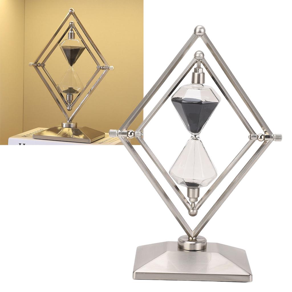 Retro Sandglass Watch 30 Minute Rotatable Sand Clock Study Accessories Metal Hourglass Timer for Des