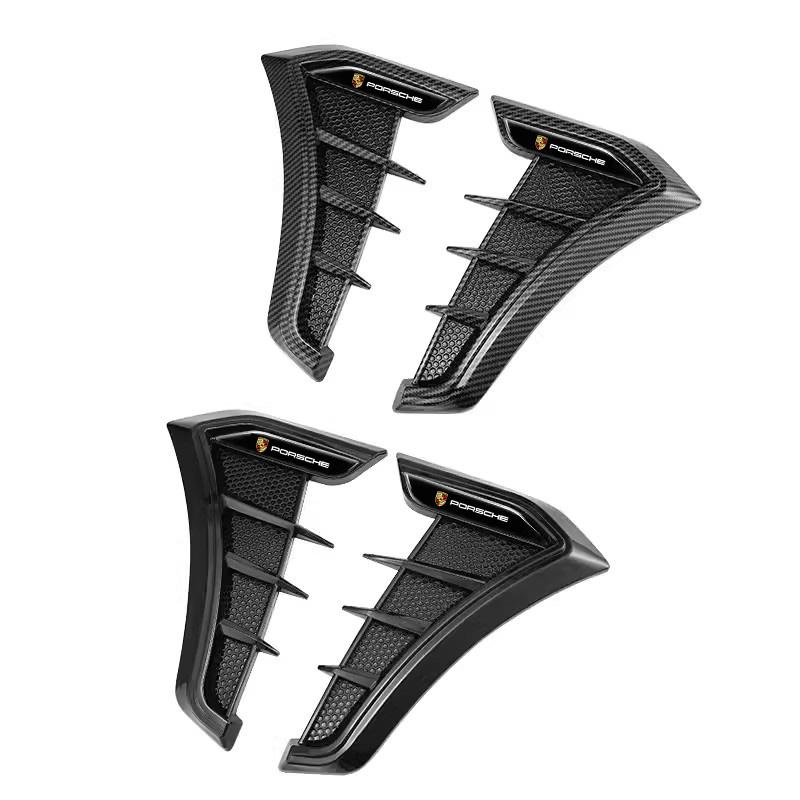 For Porsche 911 718 Taycan Panamera Cayenne Macan Cayman Car Fender Side Vent Air Flow Intake Hole Grille Sticker Auto Accessory
