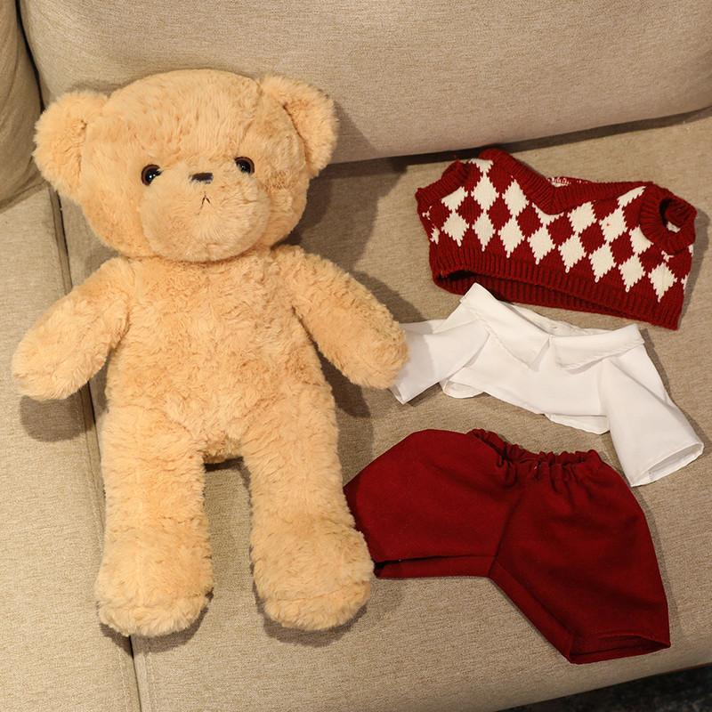 Teddybär Plüsch Niedlicher Flauschiger Paarbär Tragen Pullover Kuscheltier Bär Weiche Puppe Geburtstagsgeschenk Für Liebhaber Kinderspielzeug