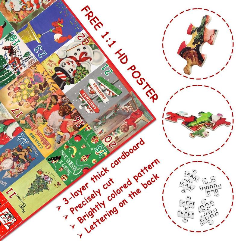 Advent Puzzle 1000 Pieces Christmas Countdown Advent Calendar Jigsaw Puzzles Exquisite 2024 Countdown Calendar Puzzles Christmas
