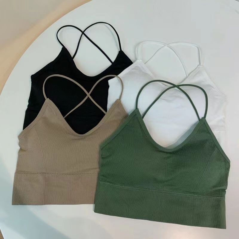 Women Bras Back Cross Bandage Sexy Long Bras Girls Simple Underwear Tank Tops Inner Wear Lady Crop Tops