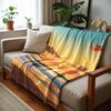 Golden Beach Sunset Cartoon Anime Print Flannel Blanket Soft Warm Throw for Kids Bedroom Sofa Christmas Office Car