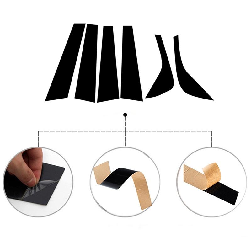 6Pcs Car Pillar Posts for Land Rover Discovery Sport L550 2015 2016-2019 Glossy Black Door Window Trim Cover Stickers Styling