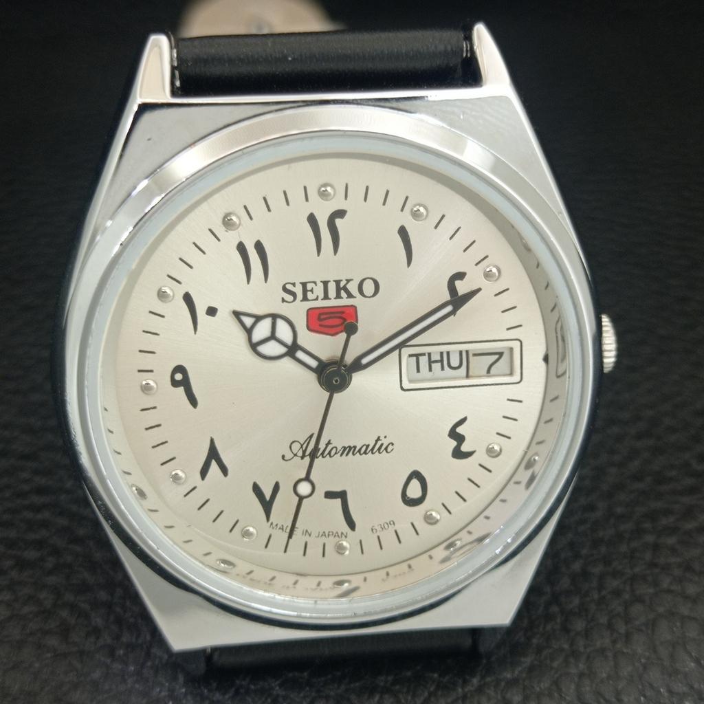 REFURBISHED SEIKO 5 AUTOMATIC 6309A JAPAN MENS VINTAGE SILVER WATCH a442580-1
