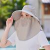 Summer Full-face Sun Protection Hat for Women, Outdoor Tea-picking Hat, Thin Cotton-linen Sunshade Shawl, UV Protection Hat