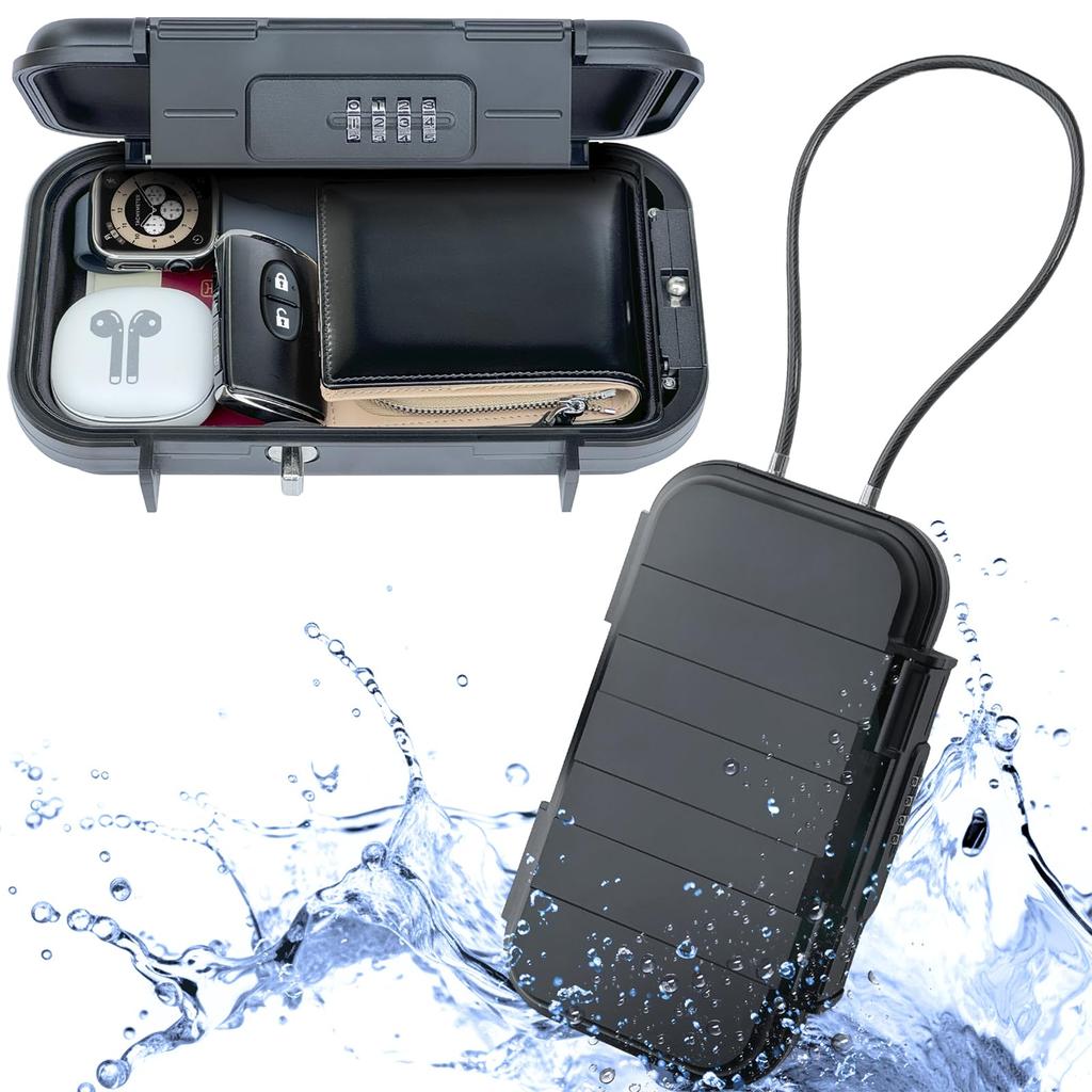 MERSHEART Key Combination Security Box by Security Portable Safe with Storage Valuables Portable Mini Combination Waterproof Box, [Supervised Experts]