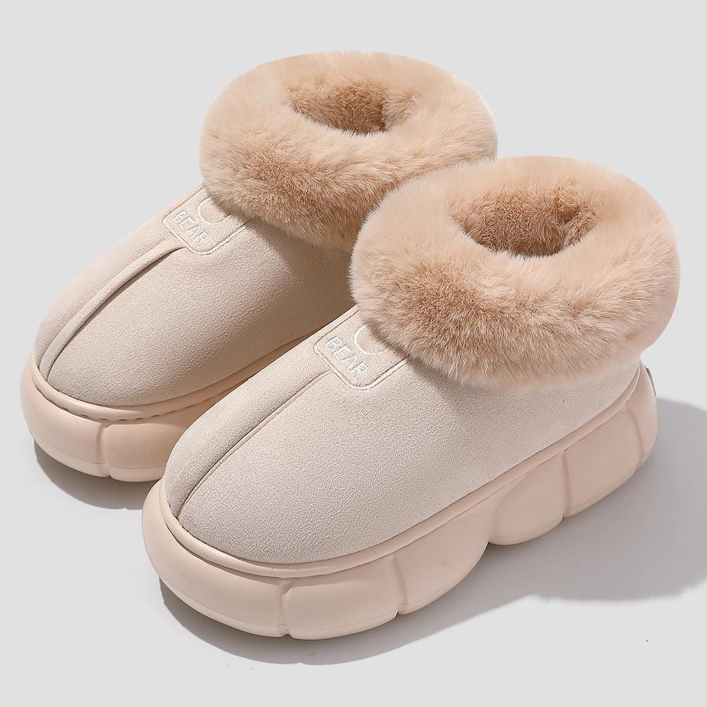 Plush new autumn and winter indoor home protection snow shoes non-slip thick-soled cotton shoes outer wear