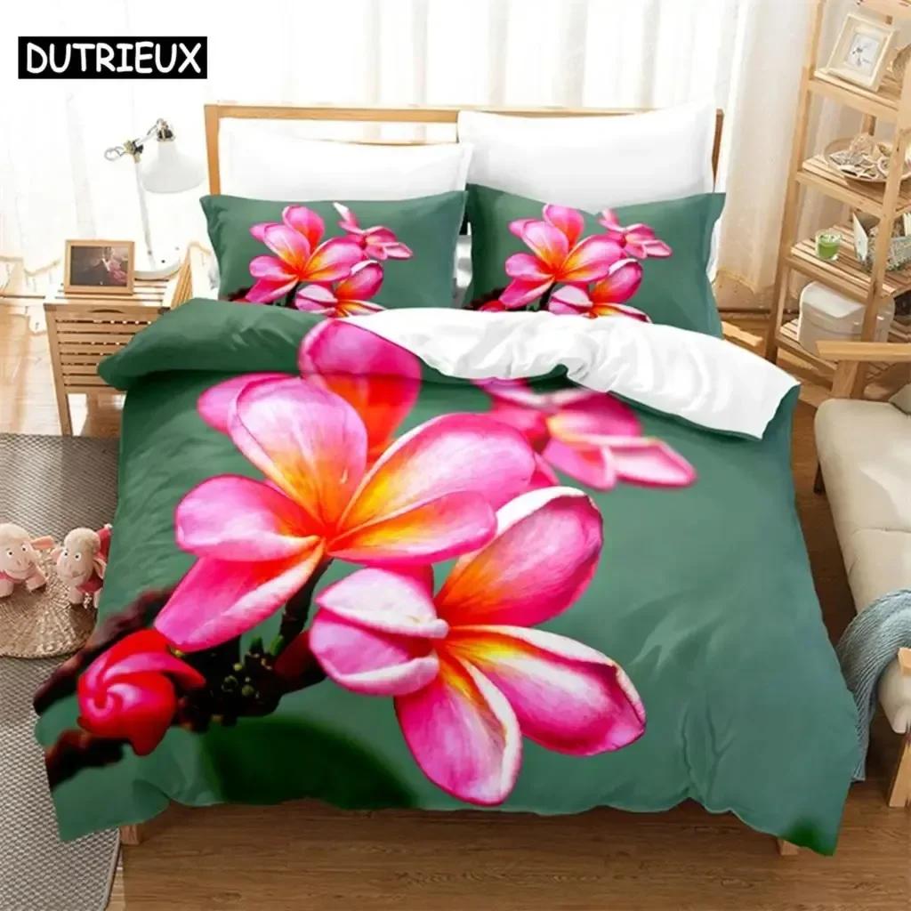Comforter Luxury New 3D Print Pink Flowers Comfortable Duvet Bedding Set Children Bedroom Decoration Home Textile