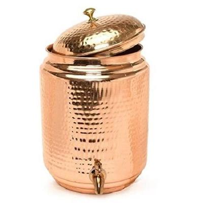 Pure Copper Dispenser with Stand Hammered  (5 Litres)