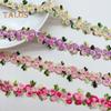 15 Yards Flower Lace Trim Ribbon Polyester Embroidered Lace Applique Strip Flower Lace Ribbon Sewing Fabric for DIY Crafts Wedding Decorations