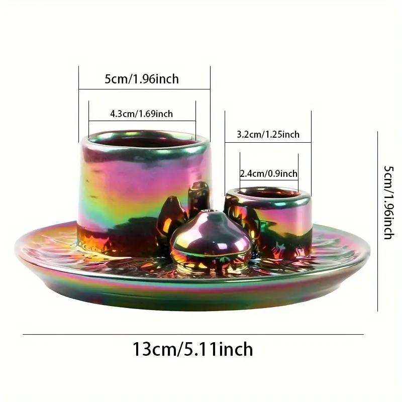 Porta-Velas Cor Eletrogalvanizada Queimador de Incenso Porta Palo Santo Porta Sálvia Porta Incenso para Varetas Queimador Multifuncional