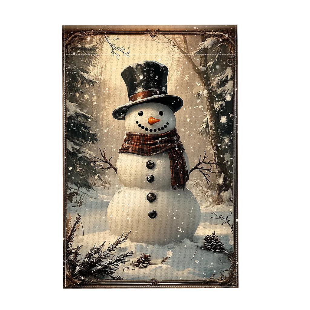 Merry Christmas Hanging Flags Garden Flag Banner Candy Candy Double-sided Printing Imitation Linen Flags Home Garden Decoration