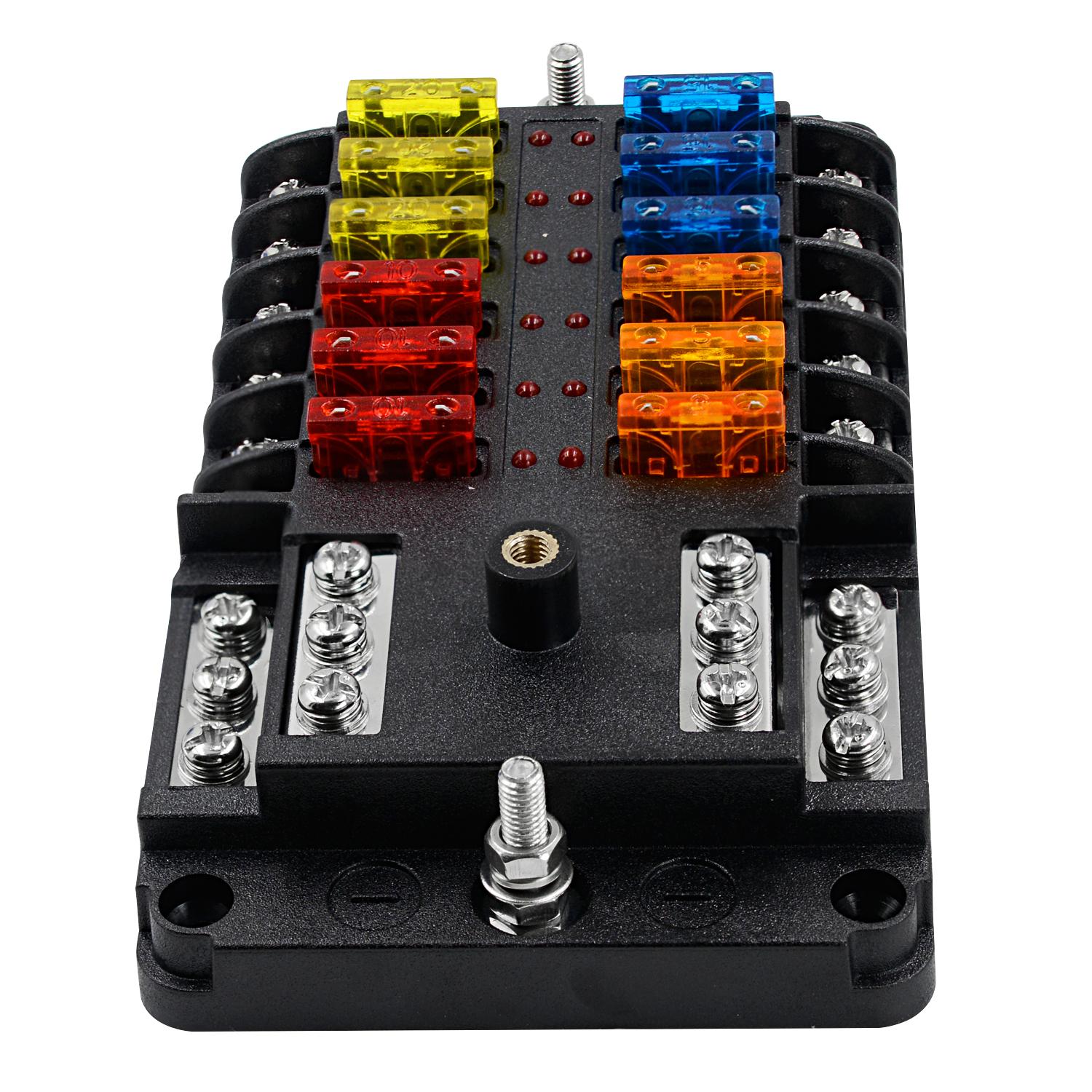 Автомобильный морской лодочный предохранительный блок водонепроницаемый 12-контактный — фото 13