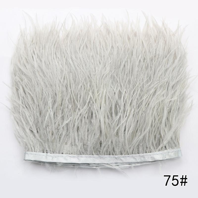 2M Ostrich Feather Cloth Edge 8-10 Cm Cuffs Clothing Skirt Decorative Accessories Color Ostrich Feather Cloth With Feathers