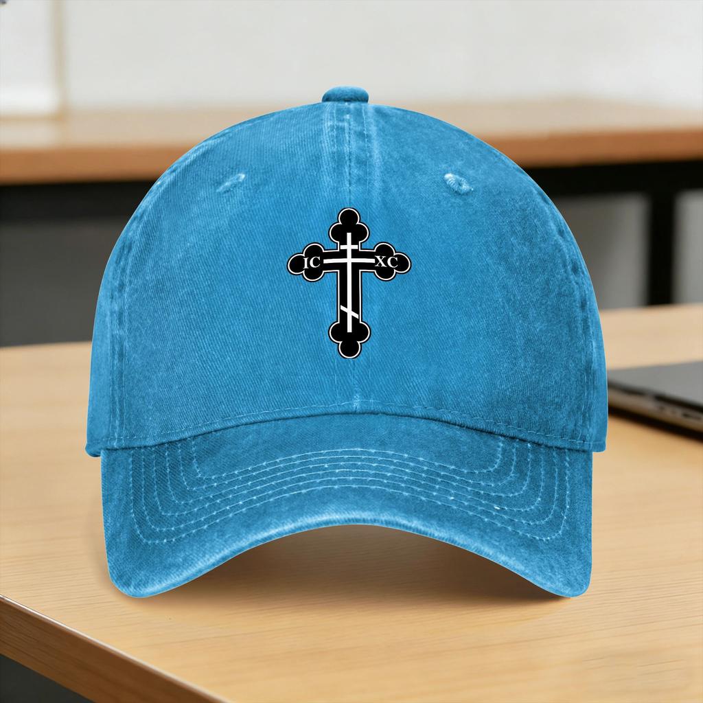 Washed Baseball Cap Russian Orthodox Cross Summer Trucker Hat For Unisex Unisex Vintage Outdoor Sports Sun Baseball Caps