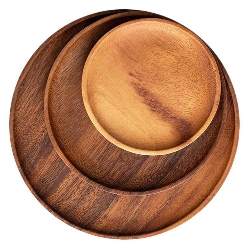 Ruhan Massivholz Nussbaum Rundes Serviertablett