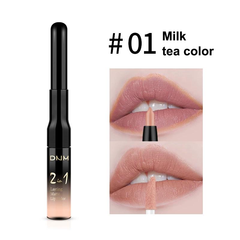 1Pcs Matte Lip Liner And Liquid Lipstick Set Women S Long-Lasting Lipstick 24-Hour Waterproof A