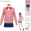 Anime Momo Ayase Cosplay Costumes Wig Dan Da Dan Sweater Skirt Earrings Neck Ornament Set Halloween Party Role Play Uniforms