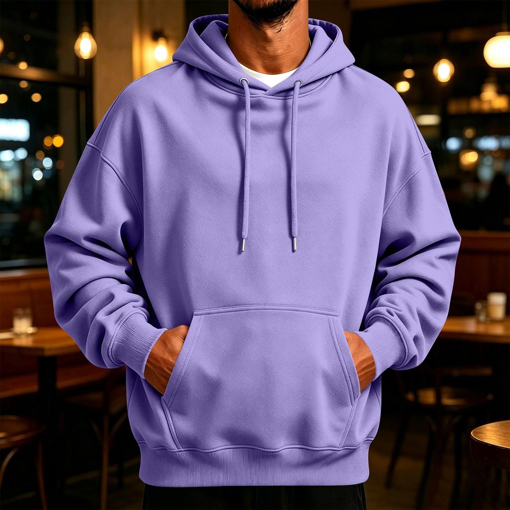 Herren Retro Hoodie Lockere Passform Lässiger Pullover Sweatshirt für Herbst Winter