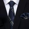 [BIIQAKOO] Men's Formal Tie Set (Tie Rubber Tie with Pocket Square) - Perfect for Weddings, Business, Funerals, and Other Formal Occasions. Plain