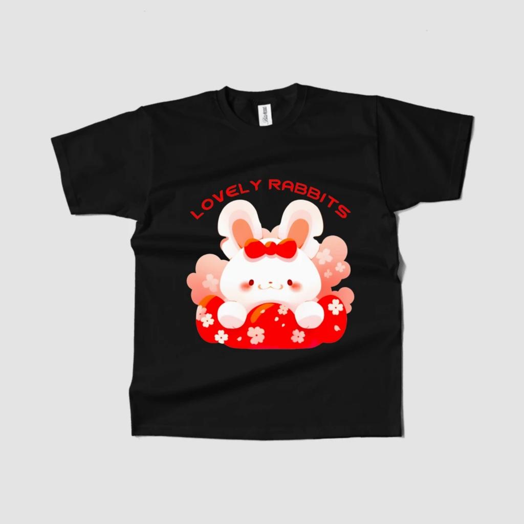 Women's T-Shirt Short Sleeve Round Neck Lovely Rabbits Graphic Tee Trendy Summer 2023 Fast Shipping