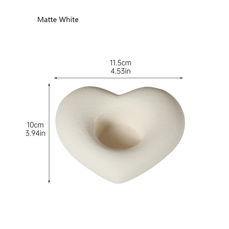 

Керамические подсвечники в форме сердца Подсвечник на День святого Валентина Декор Свеча-сердце Элегантный свадебный centerpiece и настольные украшения матово-белый