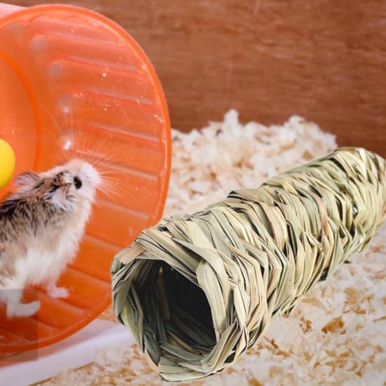 Yousheng Guinea Pig Cage Natural Grass Hand Woven Chew Toy Hamster Nest Small Pet Hideout House Toy Pet