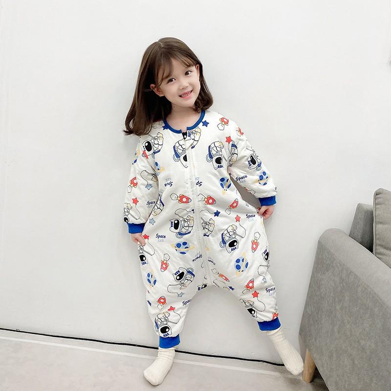 Cotton Toddler Sleep Sack With Legs Winter Warmth Anti-Kick Sleeping Bag Kids 3-8 Years