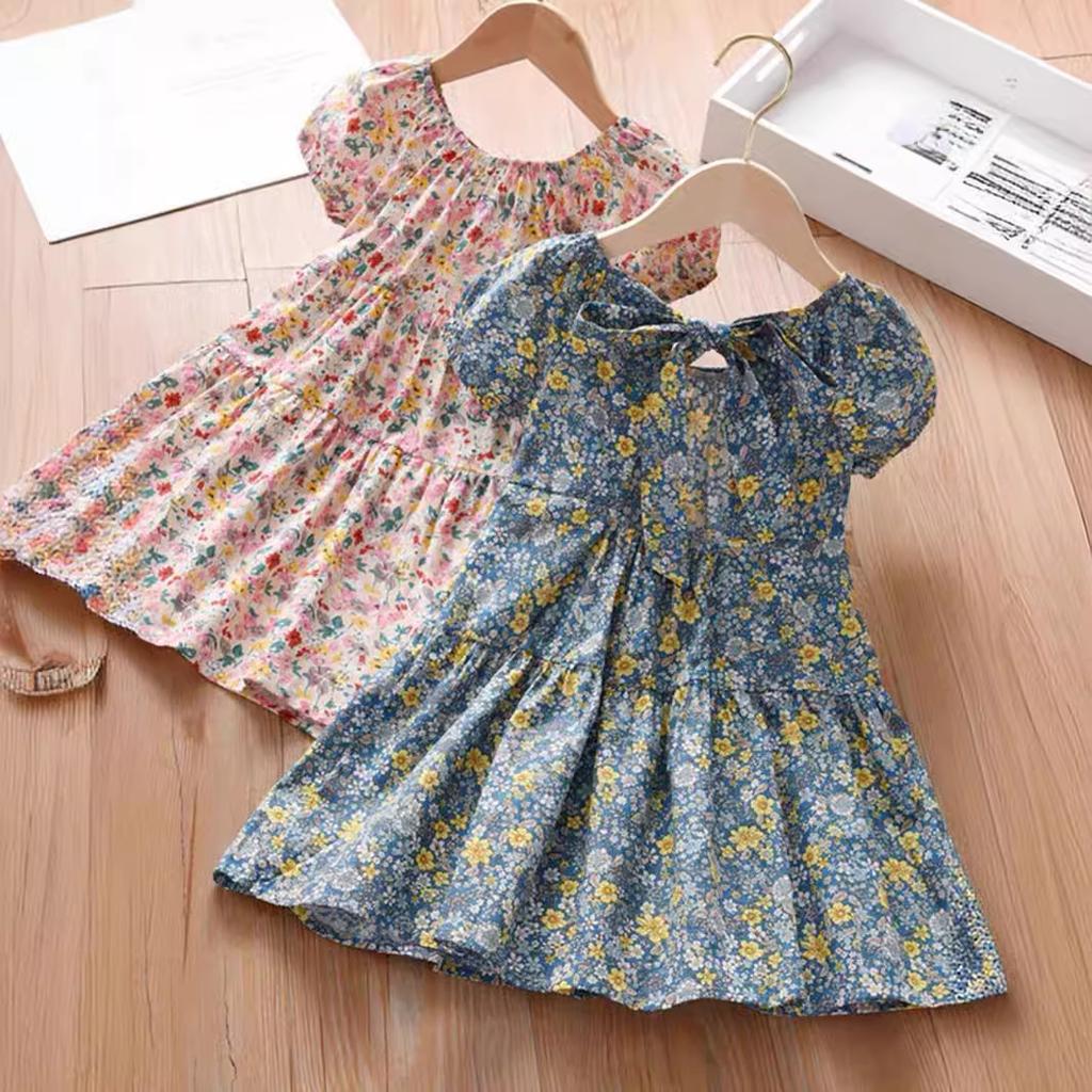 Girls Summer Cotton Princess Dress Stylish Kids Party Gown Baby Toddler Casual Sundress For Children