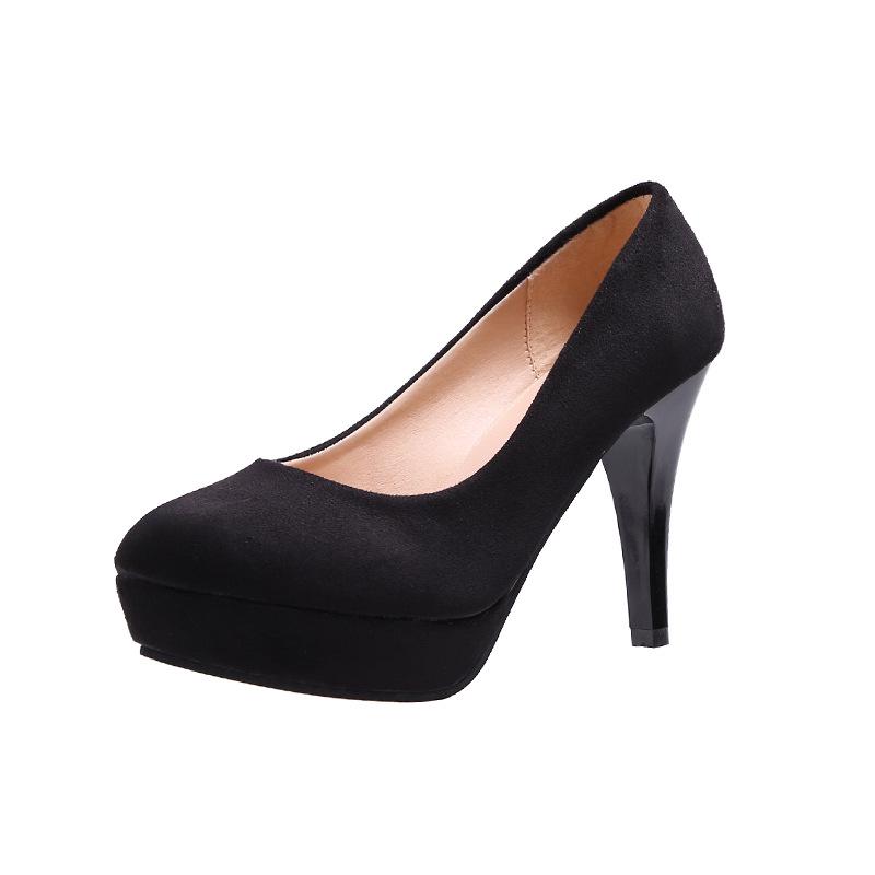 Damen Schwarze Stiletto Plateau Heels 5-8cm - Professionelle Arbeits- & Interviewschuhe