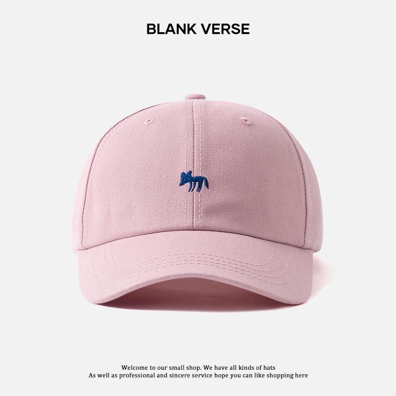 

Grape purple embroidery little fox sunshade baseball cap women s outdoor travel big eaves show face small cap Adjustable розовый