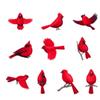 10 Pcs Ornaments Red Birds For Tree Birds Decorations Tree Topper For Xmas Tree Memorial Hanging Gift Decoration