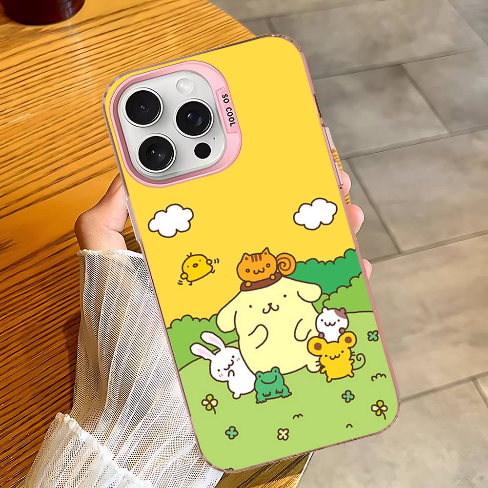Cartoon P-Pompompurins Cute Phone Case For IPhone 16 15 14 13 12 11 17 Pro MAX Plus Pro Matte Shockproof Cover