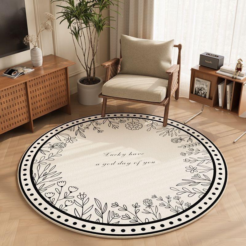 Minimalist Style Round Rug Non-Slip Circle Carpet for Living Room Floor Mat for Chair Coffee Table Bedside Decoration So Modern