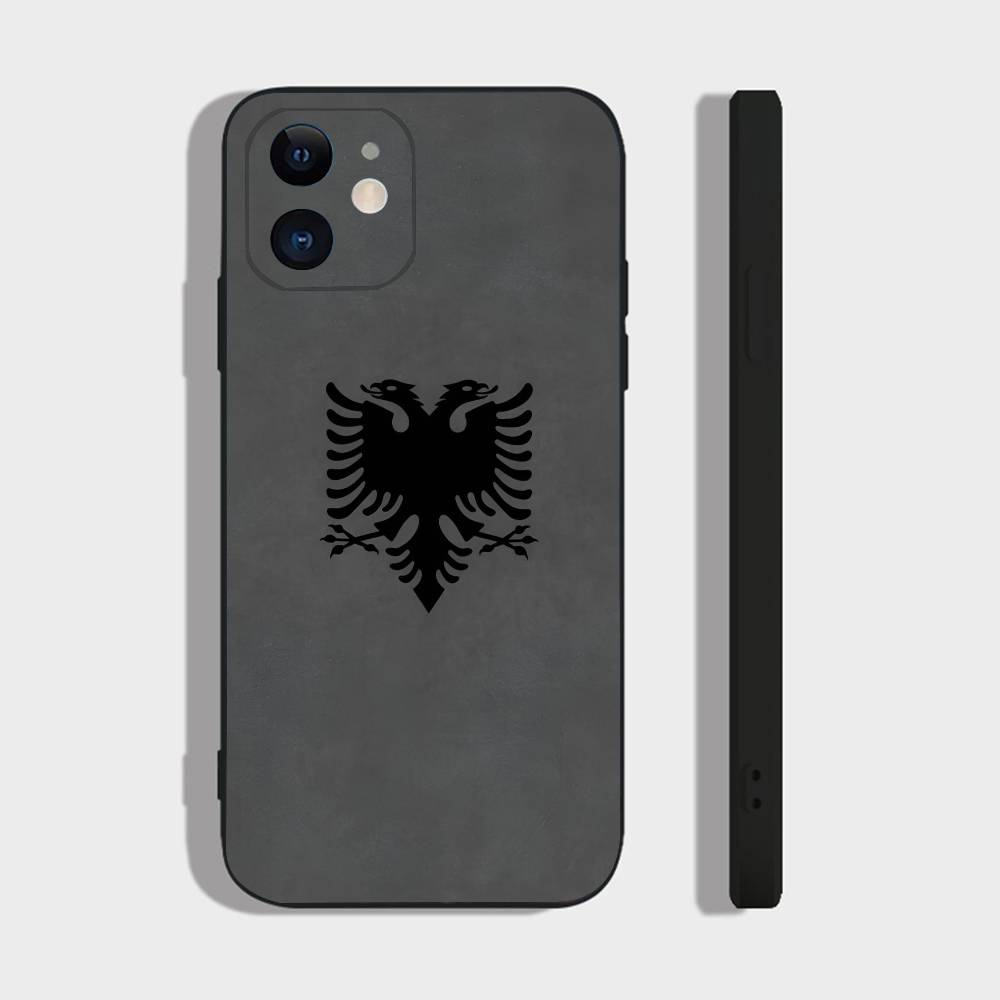 A-Albania Flag For IPhone 15 16 14 Plus 13 12 11 17 Pro Max 17 Air Black Soft Phone Cover